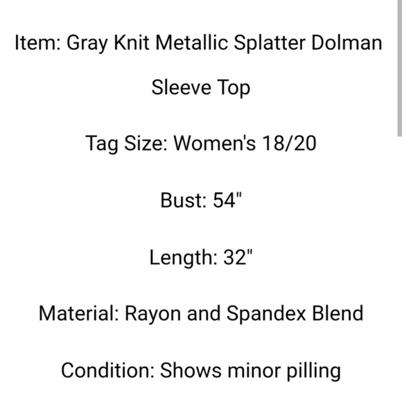 Lane Bryant Dolman Sleeve Metallic Top - Picture 4 of 4